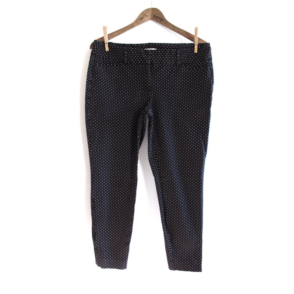 Loft Polka Dot Cropped Zipped Ankle Capri Pants 10 / 30 Preowned